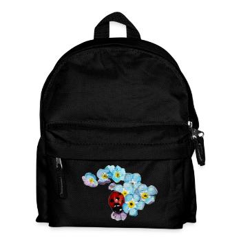 Marienkäfer und Vergissmeinnicht Design von Jimkins - Kinder Rucksack - Schwarz - Vorne