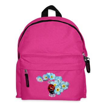 Marienkäfer und Vergissmeinnicht Design von Jimkins - Kinder Rucksack - Fuchsia - Vorne