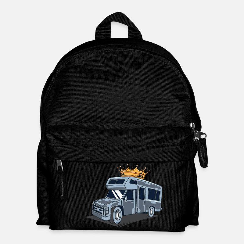 Wohnmobil / Wohnwagen / Camping - Kinder Rucksack - Schwarz