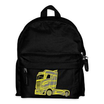 LKW Brummi - Kinder Rucksack - Schwarz - Vorne