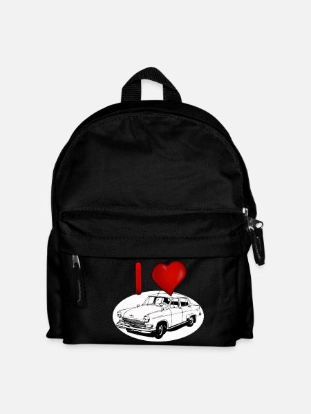 Herzliebe für Oldtimer Wolga M21 - Kinder Rucksack - Schwarz