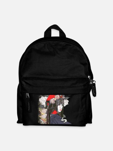 japanese mafia portrait - Kids' Backpack - black