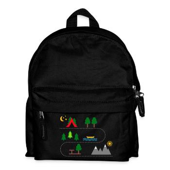 camping - Kinder Rucksack - Schwarz - Vorne