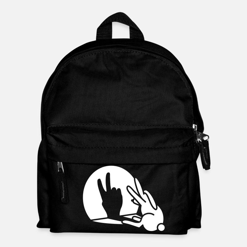 Kaninchen Schatten Hand Geburtstag Zwei 2 Jahre - Kinder Rucksack - Schwarz