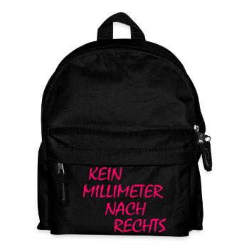kein millimeter nach rechts - Kinder Rucksack - Schwarz - Vorne