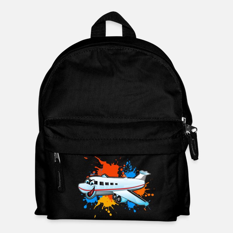 Flugzeug - Kinder Rucksack - Schwarz