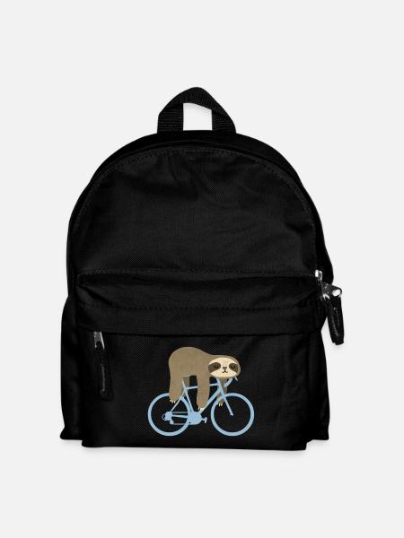 Faultier Fahrrad - Kinder Rucksack - Schwarz