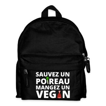 végan, végan humour, végétarien - Sac à dos Enfant - noir - Devant