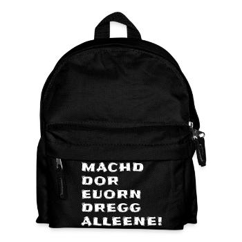 Sächsischer Dialekt Sachsen Spruch - Kinder Rucksack - Schwarz - Vorne
