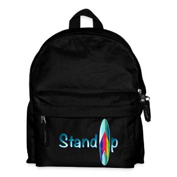 Stand up paddling lettering with paddle board - Kids' Backpack - black - Front