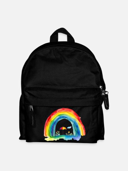 Regenbogen - Kinder Rucksack - Schwarz