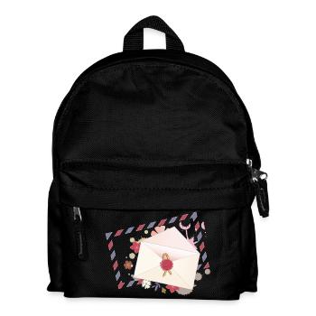 Enveloppe florale avec fleurs et bordure de la poste aérienne - Sac à dos Enfant - noir - Devant