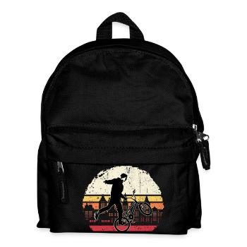 Sunset BMX Wheelie Silhouette - Kids' Backpack - black - Front