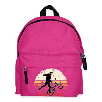 Sunset BMX Wheelie Silhouette - Kinder Rucksack - Fuchsia - Vorne