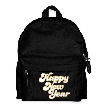 Happy New Year Sylvester cool Gold 2024 Retro - Kinder Rucksack - Schwarz - Vorne