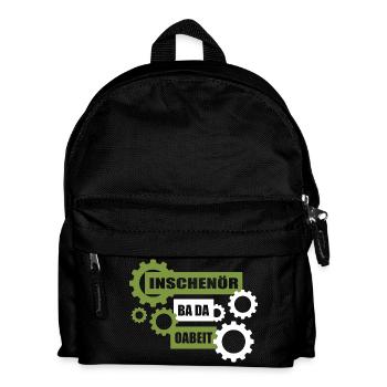 Inschenör ba da Oabeit, engineer at work - Kids' Backpack - black - Front