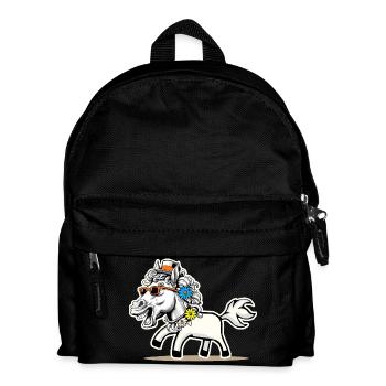 funny funny funny horse horses horse horse kids kid - Kids' Backpack - black - Front