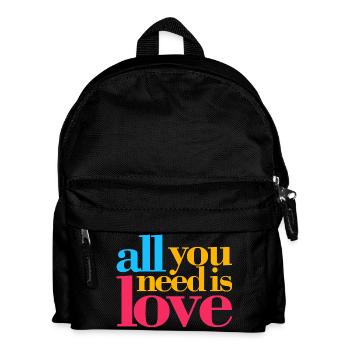 Alles, was du brauchst, ist Liebe - Kinder Rucksack - Schwarz - Vorne