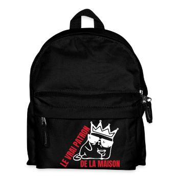 Echter Katzenhaus-Chef - Kinder Rucksack - Schwarz - Vorne