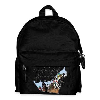 (VAE) Emirate Landkarte umrahmt Pferderennen EN - Kinder Rucksack - Schwarz - Vorne