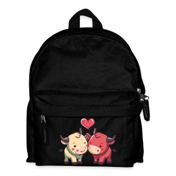 Stier Paar Liebe Valentinstag - Kinder Rucksack - Schwarz - Vorne