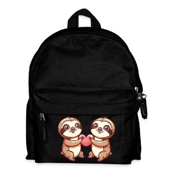 Faultier Paar Liebe Valentinstag - Kinder Rucksack - Schwarz - Vorne