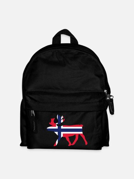 Norway Norge Norway Moose Flag - Kids' Backpack - black