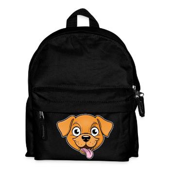 Image joyeuse de la tête d’un chien - Sac à dos Enfant - noir - Devant