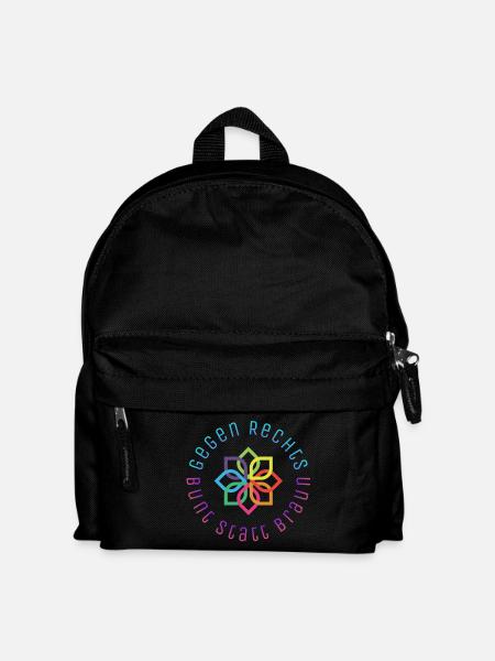 Gegen Rechts - Bunt statt Braun - Kinder Rucksack - Schwarz