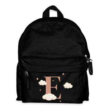 Buchstabe e bewölkt Sterne - Kinder Rucksack - Schwarz - Vorne