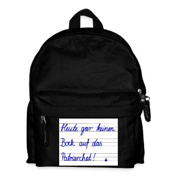 Today I don't feel like patriarchy at all - Kids' Backpack - black - Front