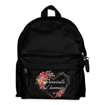 Brautjungfer Gold Herz Blumen - Kinder Rucksack - Schwarz - Vorne