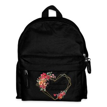 Brautjungfer Gold Herz Blumen - Kinder Rucksack - Schwarz - Vorne