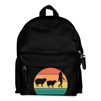 Schäfer Schaf - Kinder Rucksack - Schwarz - Vorne