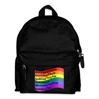 Gay Flag - Kinder Rucksack - Schwarz - Vorne