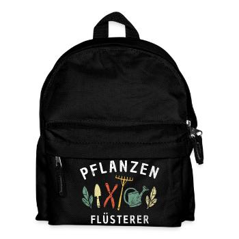 Pflanzen Flüsterer - Retro Gärtner Natur - Kinder Rucksack - Schwarz - Vorne