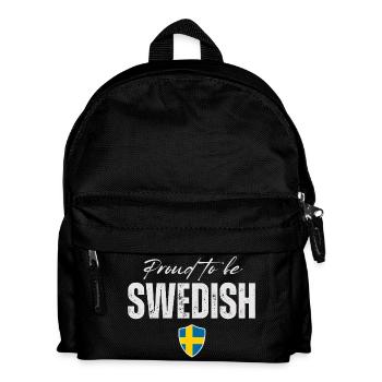 Proud Swedish, Made in Sweden - Kids' Backpack - black - Front