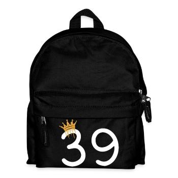 Royal number 39 with gold crown - Kids' Backpack - black - Front