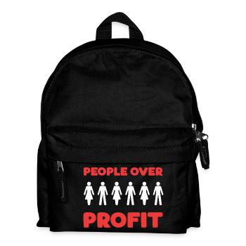 Menschen vor Profit - Kinder Rucksack - Schwarz - Vorne