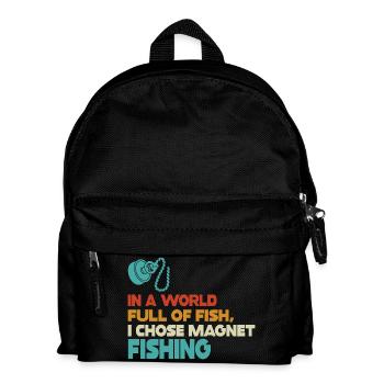Neodymium Magnet Fishing Magnetic Fisher - Kids' Backpack - black - Front