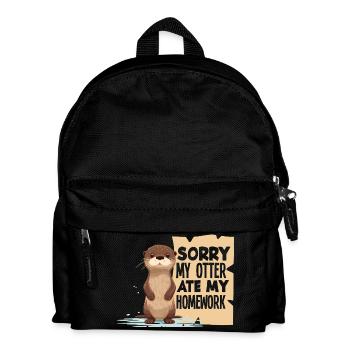 Sea Otter Cartoon Ate My Homework - Kids' Backpack - black - Front