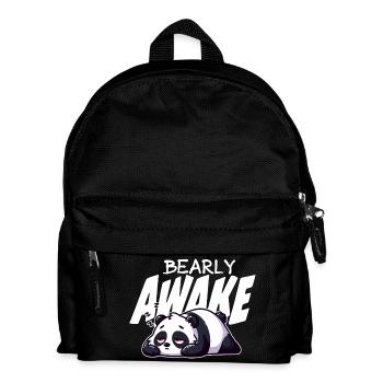 Bearly Awake Panda Illustration - Kids' Backpack - black - Front