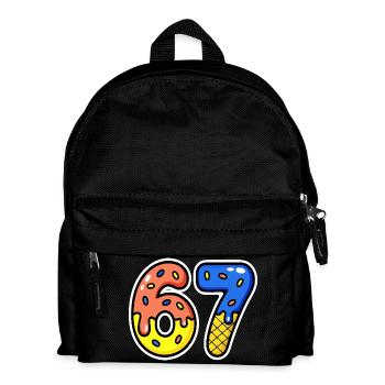 Sixty-seven, 67, 6, 7 - Kids' Backpack - black - Front