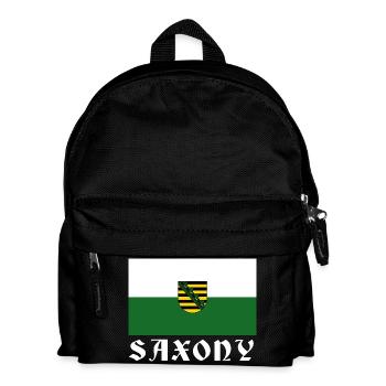 Drapeau de la Saxe avec armoiries - Sac à dos Enfant - noir - Devant