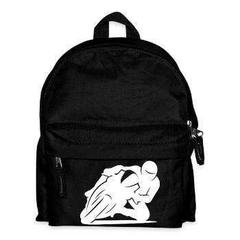Silhouette minimaliste de moto de course - Sac à dos Enfant - noir - Devant