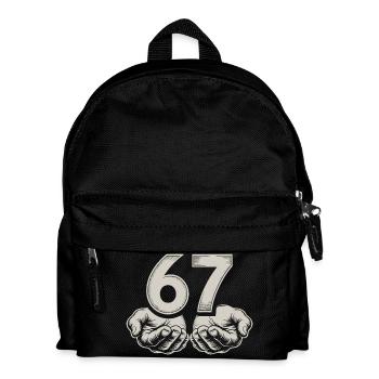 Drôle 67 Meme Mains Gen Alpha Humour - Sac à dos Enfant - noir - Devant