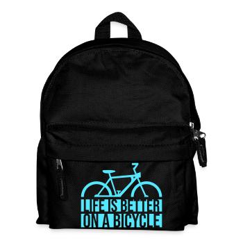 Life is better on a bicycle Radfahren Spruch Sport - Kinder Rucksack - Schwarz - Vorne