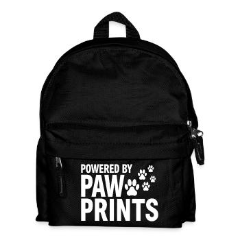Powered By Paw Prints Dog Love Statement - Kids' Backpack - black - Front