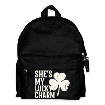 She's My Lucky Charm Clover Design - Kids' Backpack - black - Front