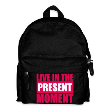 Live In The Moment Mindfulness Presence Awareness - Kids' Backpack - black - Front